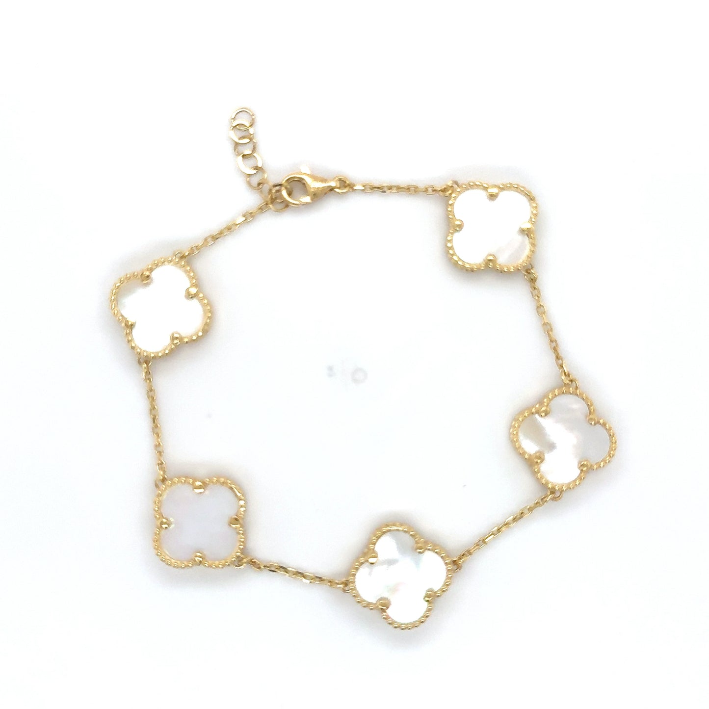 14K Yellow Gold Clover Bracelet