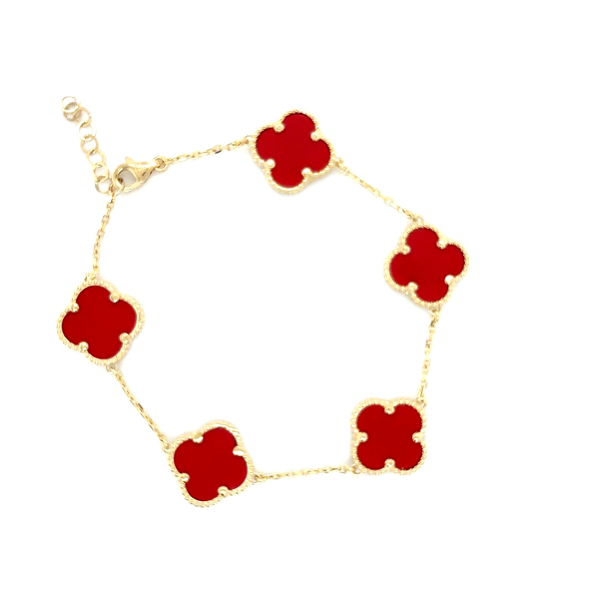 14K Yellow Gold Clover Bracelet