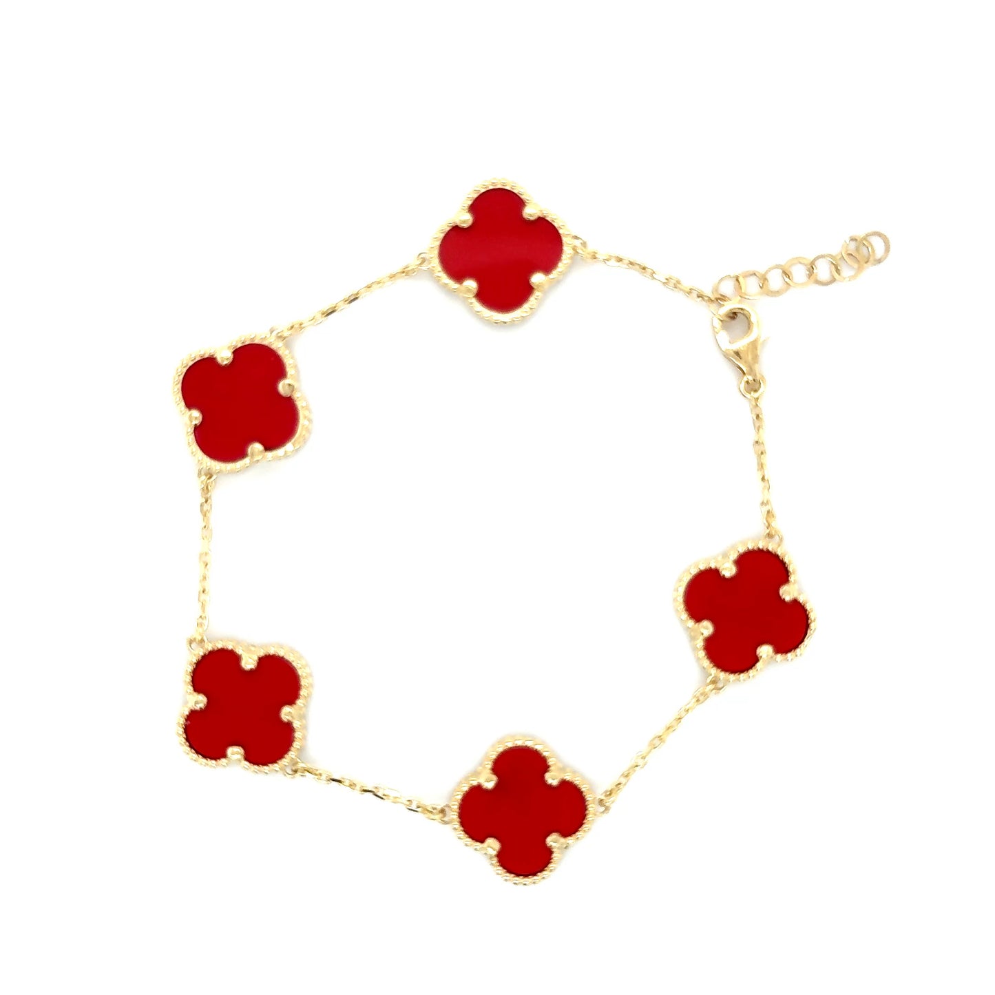 14K Yellow Gold Clover Bracelet