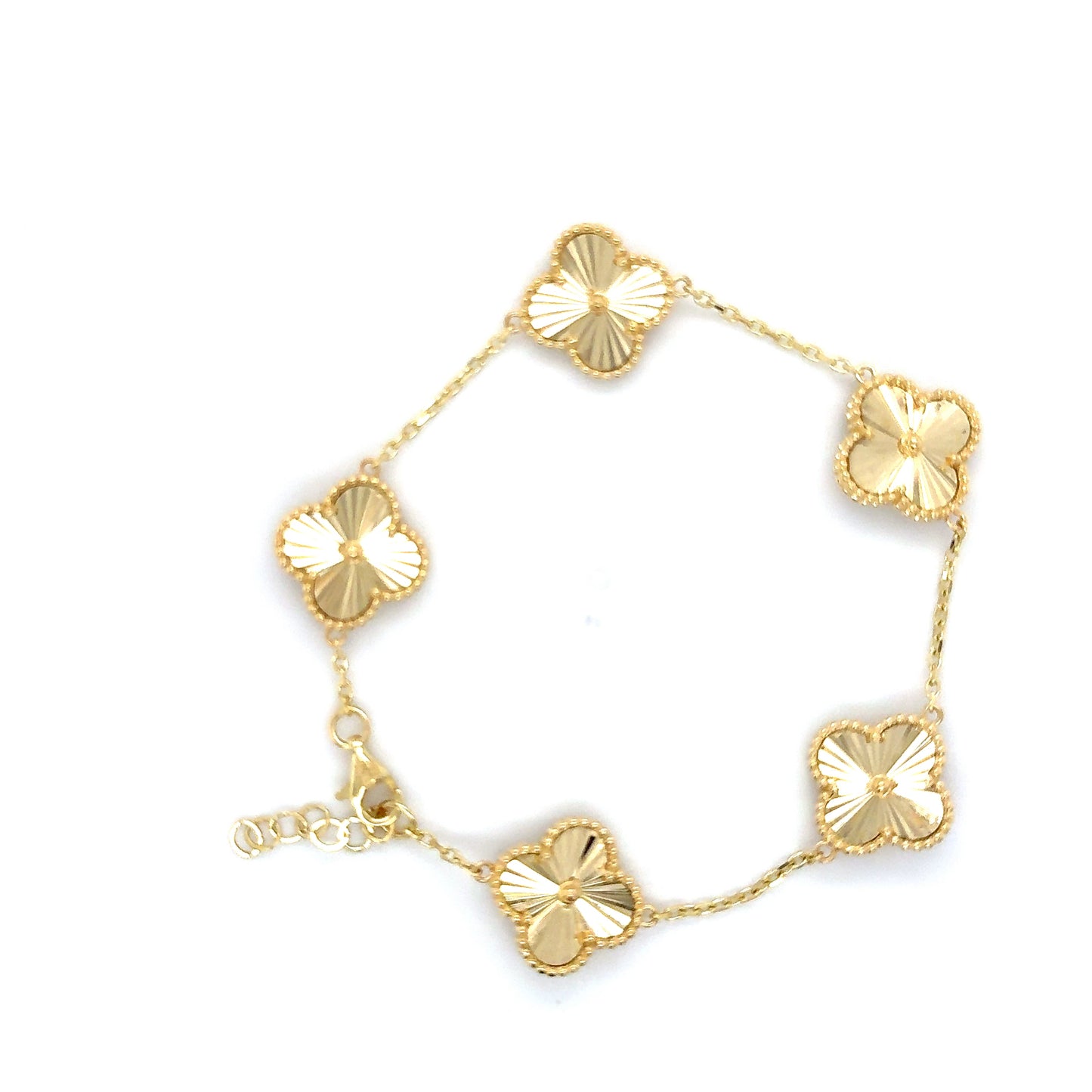 14K Yellow Gold Clover Bracelet