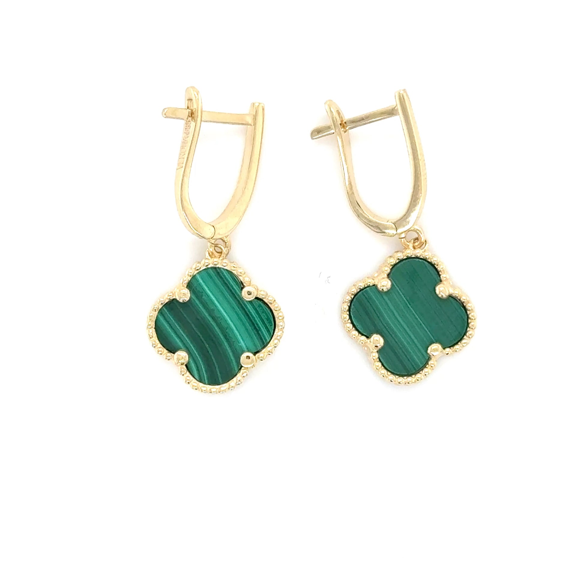 14K Yellow Gold Clover Earring