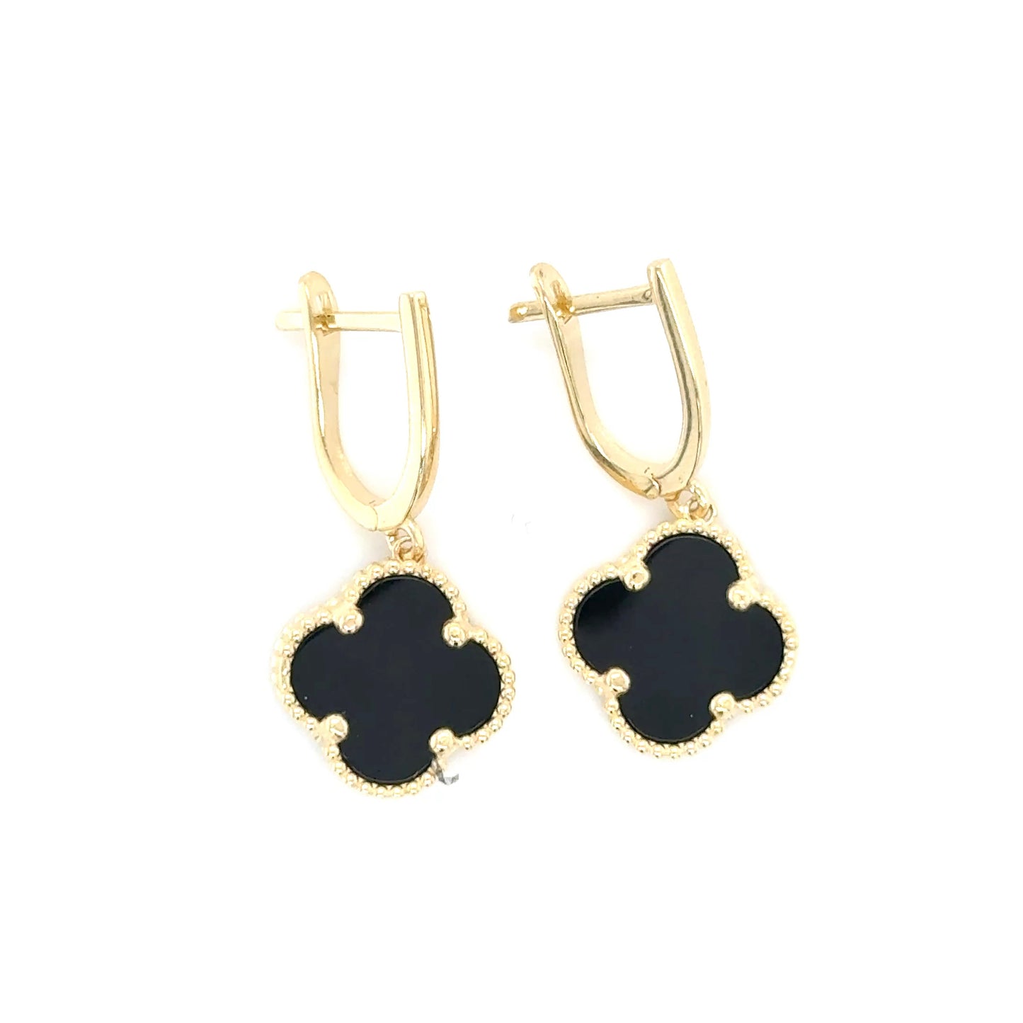 14K Yellow Gold Clover Earring