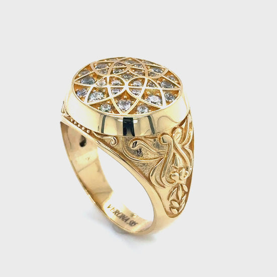 Solid Gold Rosetta Ring Small