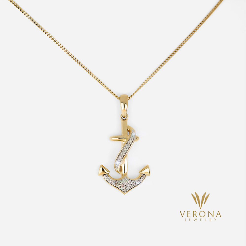 
                  
                    10Kt Gold and Diamonds Anchor Pendant
                  
                