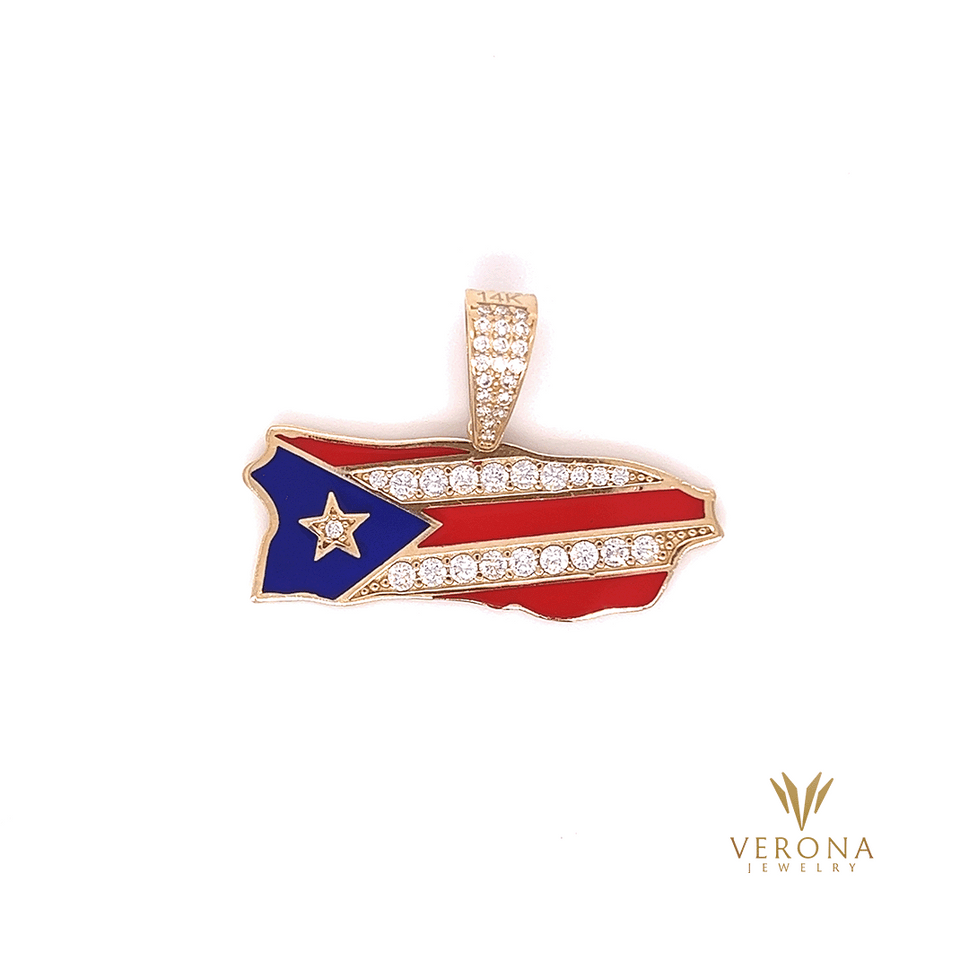 14Kt Gold Puerto Rico Pendant