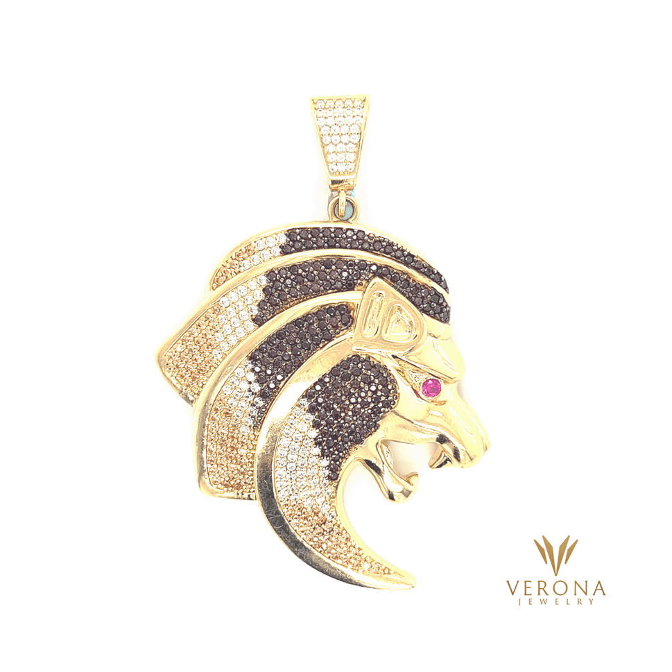 14Kt Gold Cool Lion Pendant