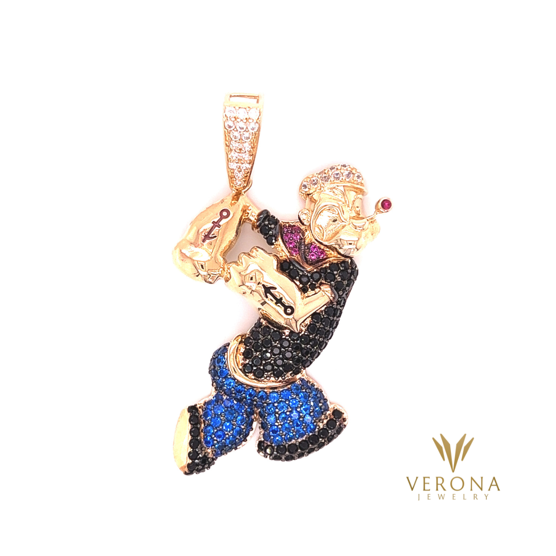 14Kt Gold Popeye Pendant