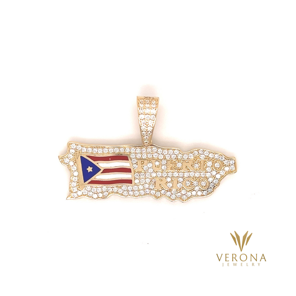 14Kt Gold Puerto Rico Pendant