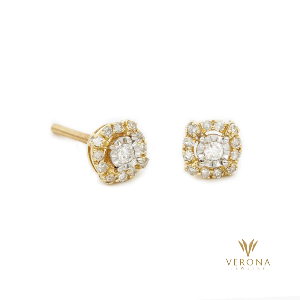 14Kt Gold and  Diamond Lilly Earring