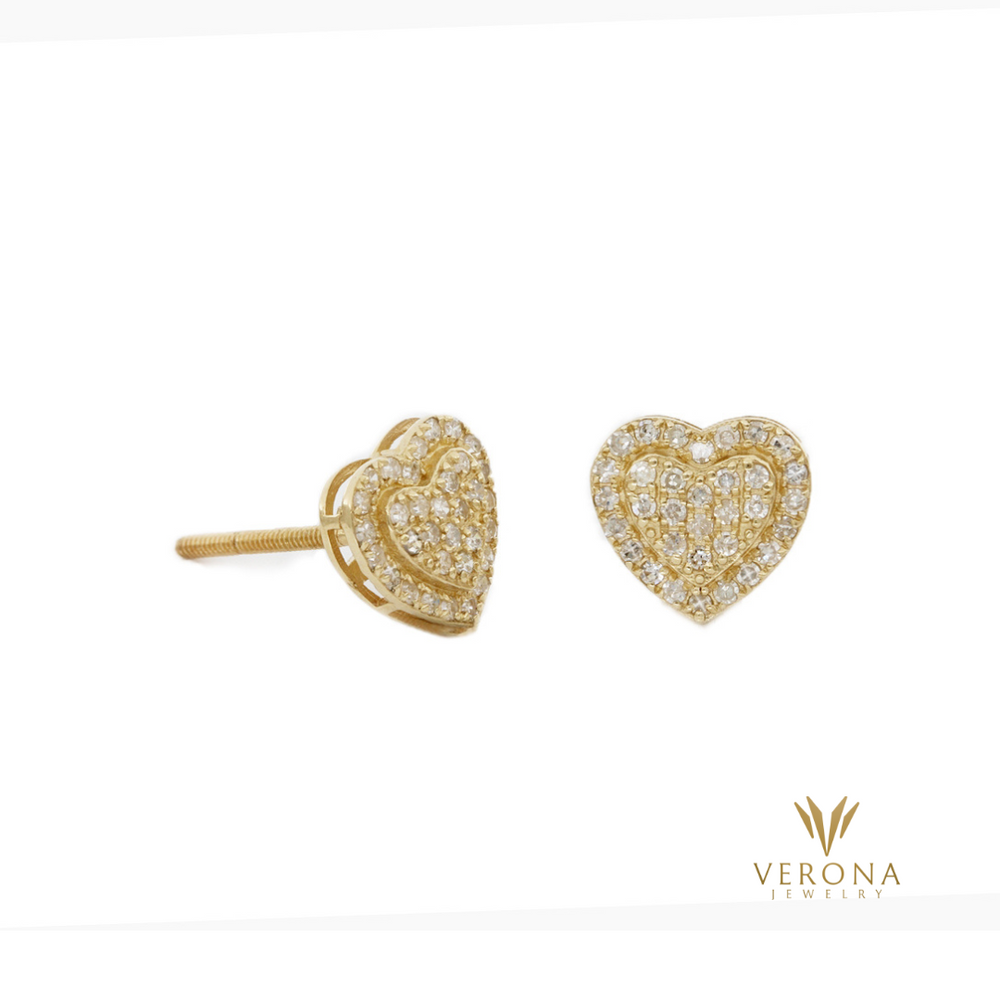 14Kt Gold and Diamond Hearty Earring