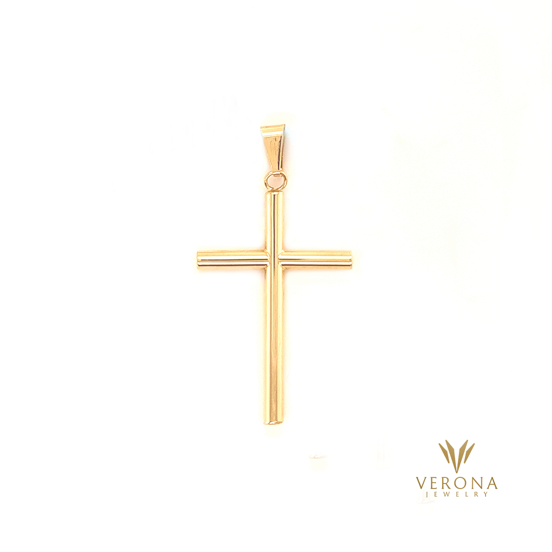 14Kt Gold Cross Plane Pendant