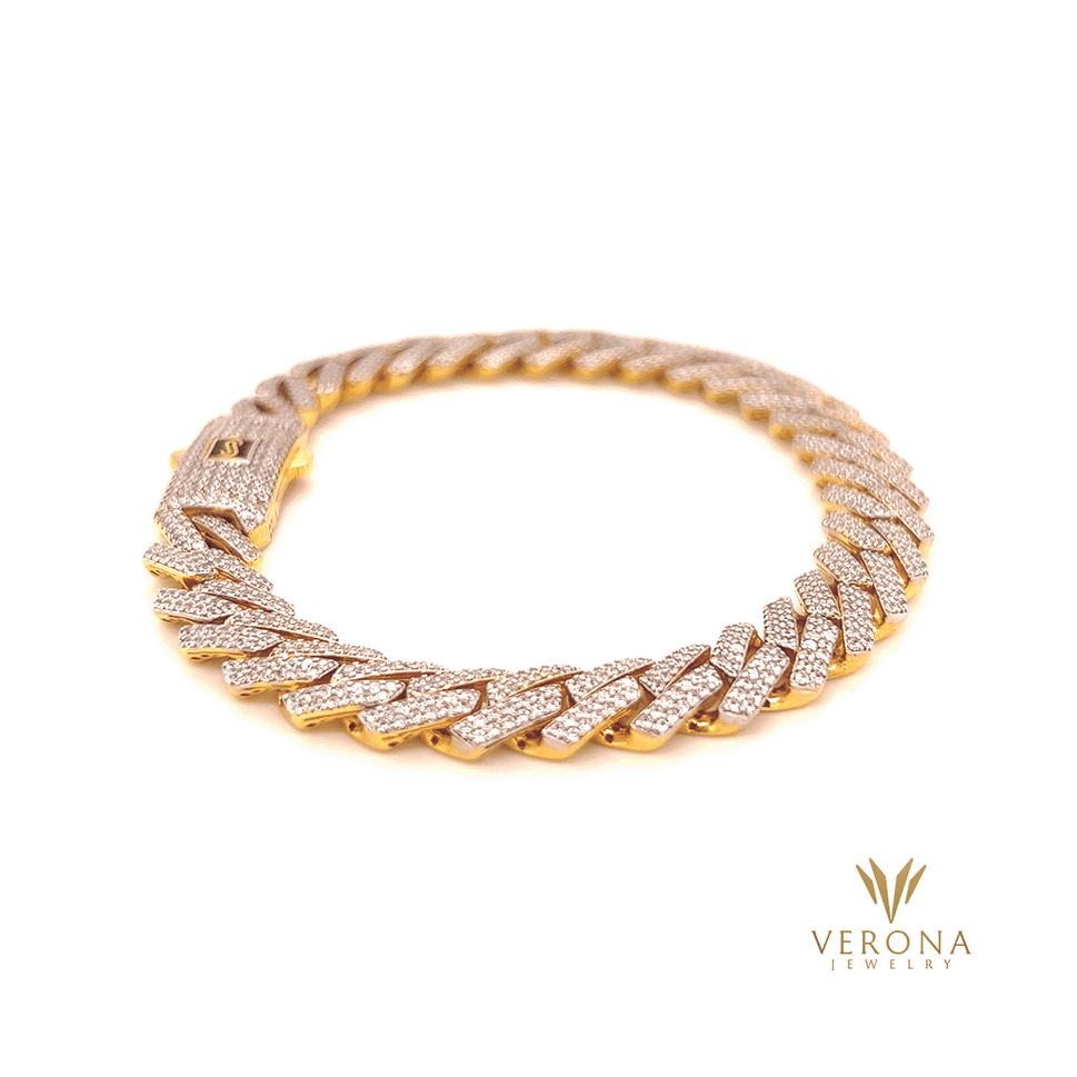 14Kt Gold Edge Monaco 13mm Bracelet