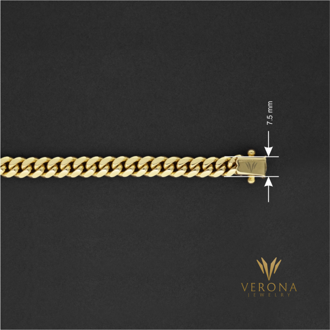 Gold Cuban Solid Bracelet