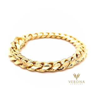 Verona Jewelers Men's Solid Miami Cuban Link Chain Bracelet