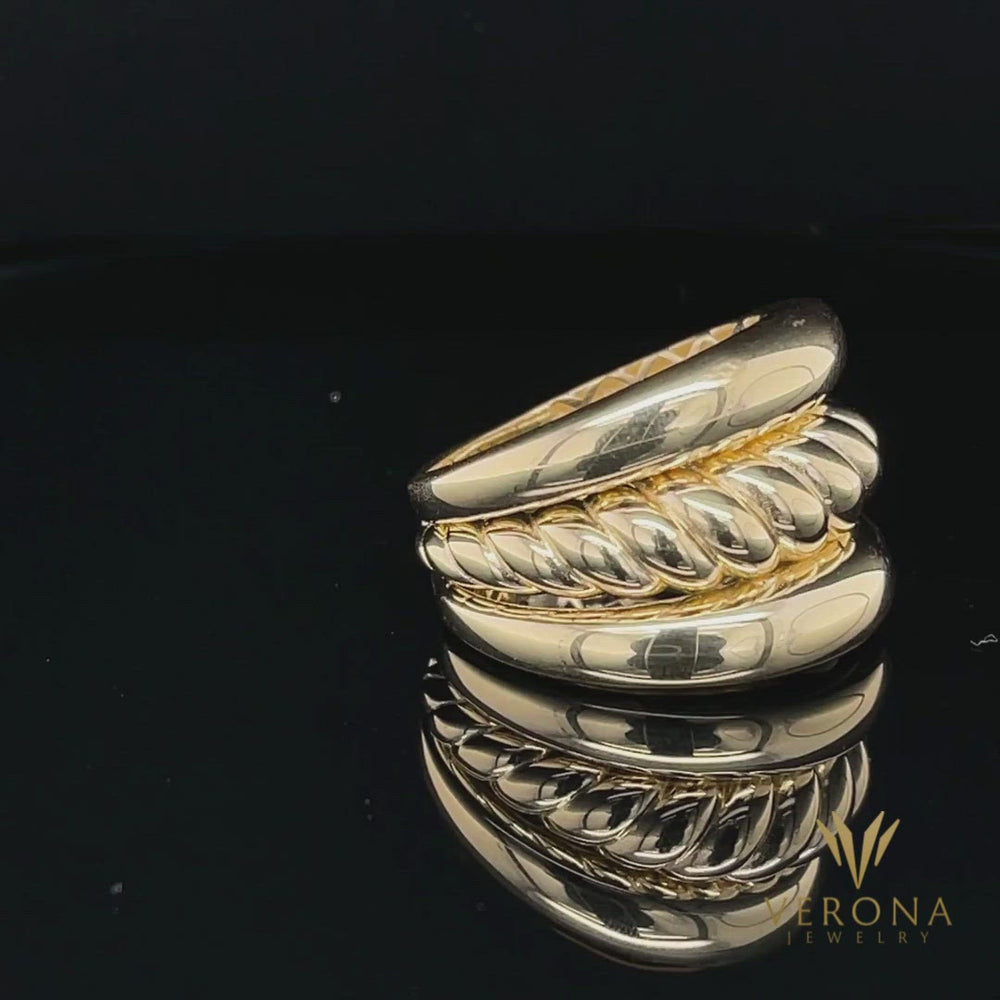 
                  
                    Load and play video in Gallery viewer, 14Kt Gold Ring Dama Maca
                  
                