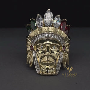 
                  
                    Load and play video in Gallery viewer, 14Kt Gold Indian Ring
                  
                