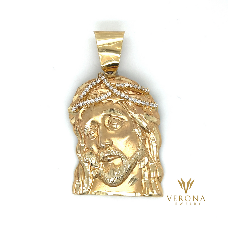 14Kt Gold Jesus Pendant