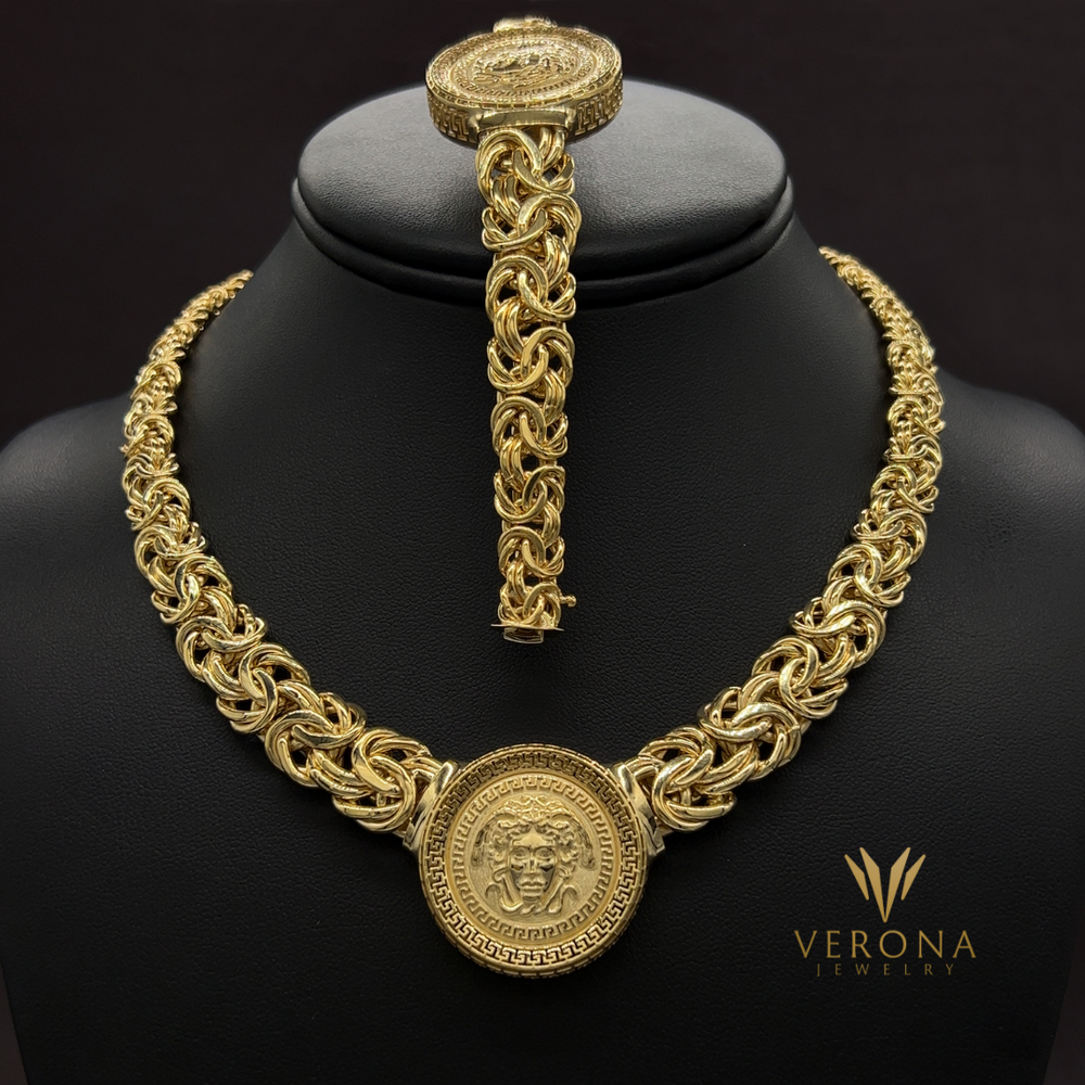 14Kt Gold Medusa Set